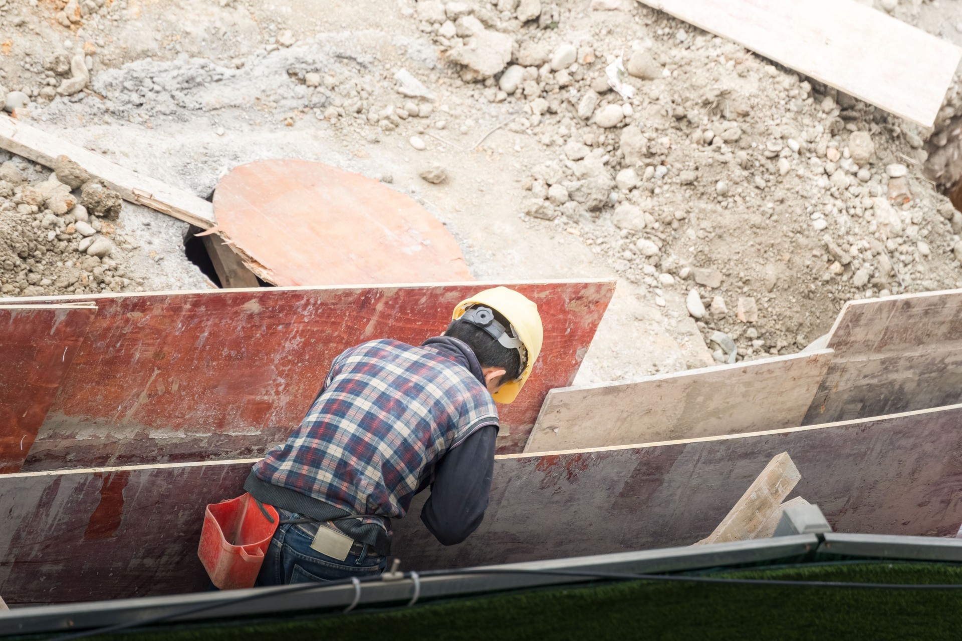 Workers on construction site